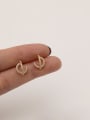 thumb Brass Cubic Zirconia Irregular Minimalist Stud Trend Korean Fashion Earring 0