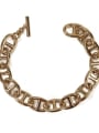 thumb Brass Geometric Vintage Hollow chain Bracelet 4