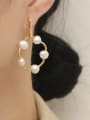thumb Brass Freshwater Pearl Geometric Minimalist Drop Trend Korean Fashion Earring 1