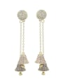 thumb Brass Cubic Zirconia Bell Luxury Threader Earring 4