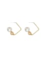 thumb Copper Imitation Pearl Geometric Minimalist Stud Trend Korean Fashion Earring 0