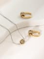 thumb Brass Cubic Zirconia Minimalist Geometric Earring and Necklace Set 0
