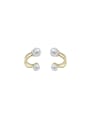 thumb Brass Imitation Pearl Geometric Trend Stud Earring 0