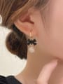 thumb Brass Crystal Bowknot Trend Hook Earring 1