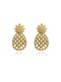 thumb Copper Hollow Friut pineapple  Cute Stud Trend Korean Fashion Earring 0