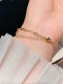 thumb Brass Cubic Zirconia Letter Dainty Bracelet 1