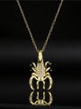 thumb Brass Cubic Zirconia Lizard Vintage Scorpion Pendant Necklace 1