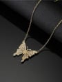 thumb Brass Cubic Zirconia Vintage Butterfly  Pendant Necklace 2