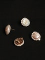thumb Brass Freshwater Pearl Flower Vintage Clip Earring 0