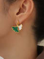thumb Brass Enamel Leaf Cute Stud Earring 1