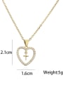 thumb Brass Cubic Zirconia  Minimalist Hollow Heart Pendant  Necklace 3