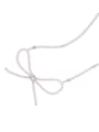 thumb Brass Imitation Pearl Bowknot Minimalist Beaded Necklace 3
