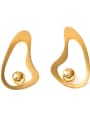 thumb Brass Geometric Vintage Stud Earring 4