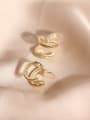 thumb Brass Cubic Zirconia Irregular Minimalist Clip Earring 2