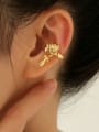 thumb Brass Rosary Flower Hip Hop Single Earring  (Only One) 2