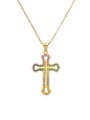 thumb Brass Cubic Zirconia Cross Hip Hop Regligious Necklace 1