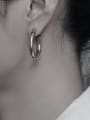 thumb Brass Geometric Vintage C Shape  Earring 1