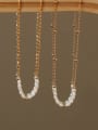 thumb Brass Freshwater Pearl Irregular chain Minimalist Necklace 2