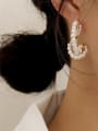 thumb Brass Imitation Pearl Geometric Minimalist Stud Trend Korean Fashion Earring 1