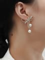 thumb Brass Cubic Zirconia Bowknot Dainty Stud Trend Korean Fashion Earring 1