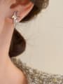 thumb Brass Cubic Zirconia Black Star Dainty Stud Earring 1