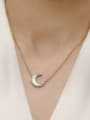 thumb Brass Shell Moon Minimalist Trend Korean Fashion Necklace 1