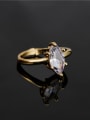 thumb Brass Cubic Zirconia Water Drop Vintage Band Ring 2