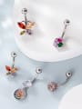 thumb Brass Cubic Zirconia Butterfly Minimalist Belly studs & Belly Bars 4