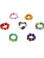 thumb Alloy Glass bead Multi Color Round Ethnic Band Ring 0