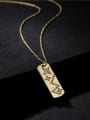 thumb Brass Cubic Zirconia Letter Trend Necklace 1