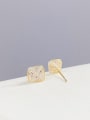 thumb Brass Cubic Zirconia Geometric Minimalist Stud Earring Set 3