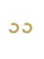 thumb Brass Geometric Minimalist Stud Earring 0