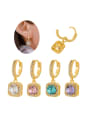 thumb Brass Cubic Zirconia Geometric Dainty Single Earring 0