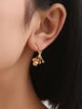 thumb Brass Rosary Vintage Stud Earring 1
