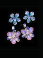thumb Zinc Alloy Cubic Zirconia Flower Luxury Cluster Earring 0