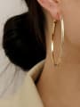 thumb Brass Smooth Round Minimalist Hoop Trend Korean Fashion Earring 1