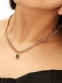 thumb Brass Cubic Zirconia Wheatear Vintage Necklace 1