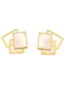 thumb Titanium Shell Geometric Minimalist Stud Earring 4