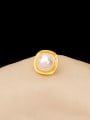 thumb Brass Imitation Pearl Square Minimalist Brooch 1