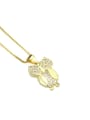 thumb Brass Cubic Zirconia Owl Cute Necklace 3