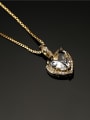 thumb Brass Cubic Zirconia Trend Heart  Pendant Necklace 3