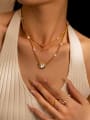 thumb Brass Imitation Pearl Heart Minimalist Necklace 0