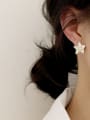 thumb Brass Enamel Cute Asymmetrical star letters  Stud Trend Korean Fashion Earring 2