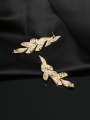 thumb Brass Cubic Zirconia Leaf  Tassel Luxury Cluster Earring 1