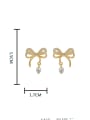 thumb Brass Cubic Zirconia Bowknot Vintage Stud Earring 2