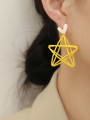 thumb Brass Enamel Star Minimalist Clip Trend Korean Fashion Earring 1