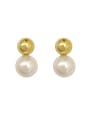 thumb Copper Imitation Pearl Ball Minimalist Stud Trend Korean Fashion Earring 0