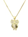thumb Brass Cubic Zirconia Owl Cute Necklace 1