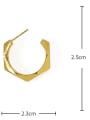 thumb Brass Smooth Geometric Minimalist Hoop Earring 3
