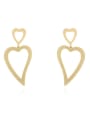 thumb Copper with hollow heart-shaped pendant Trend Korean Fashion Earrings 3